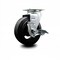 Service Caster 5 Inch Rubber on Cast Iron Swivel Caster with Roller Bearing and Brake SCC SCC-20S520-RSR-TLB - alternate 1